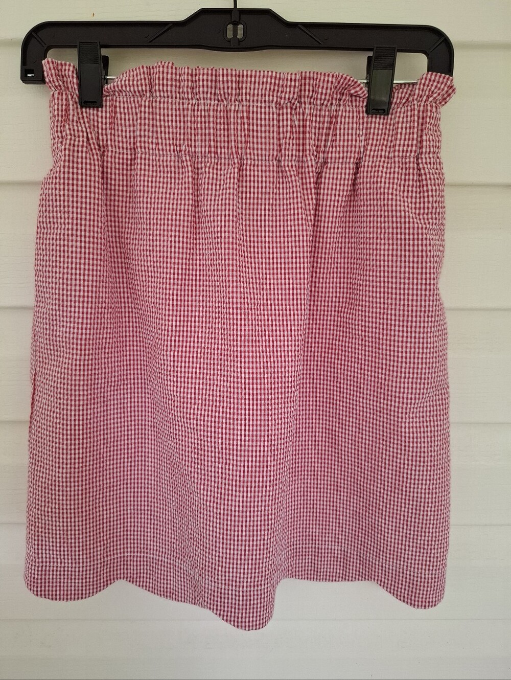 Lauren James Red White Gingham Scalloped Skirt XS